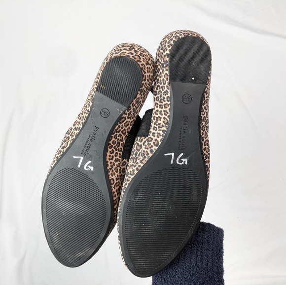 Gentle Souls Lily X-cross Elastic Ankle Strap Suede Cheetah Slip-On Sandals sz.9 - Picture 7 of 10